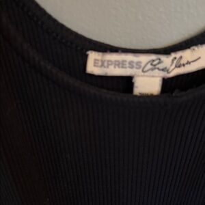 Express Black Ribbed Knit Top